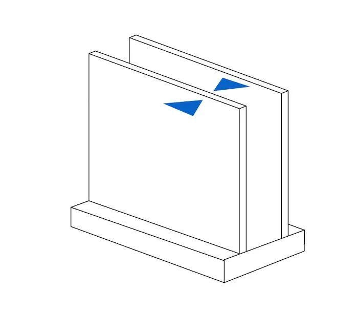 Diagram showing unsupported wall thickness guidelines for 3D printing