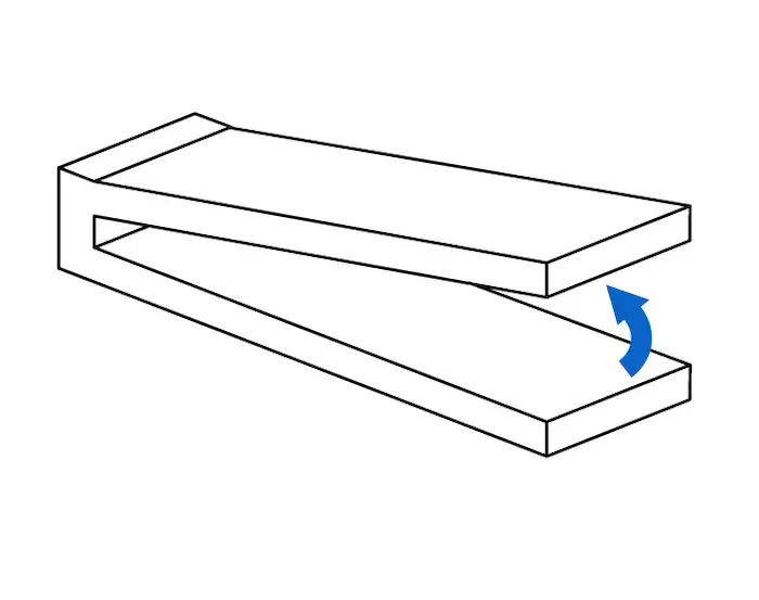 Diagram illustrating overhang angle from the horizontal plane