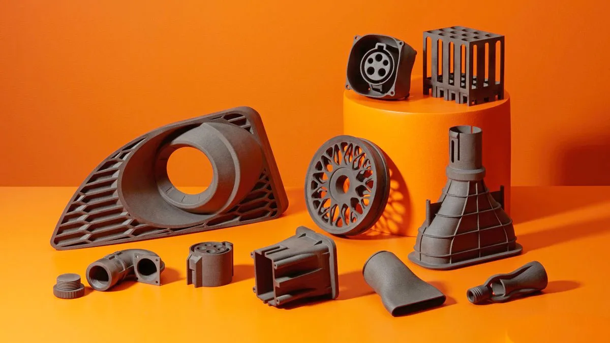 Automotive intake and manufacturing components printed with SLS Nylon